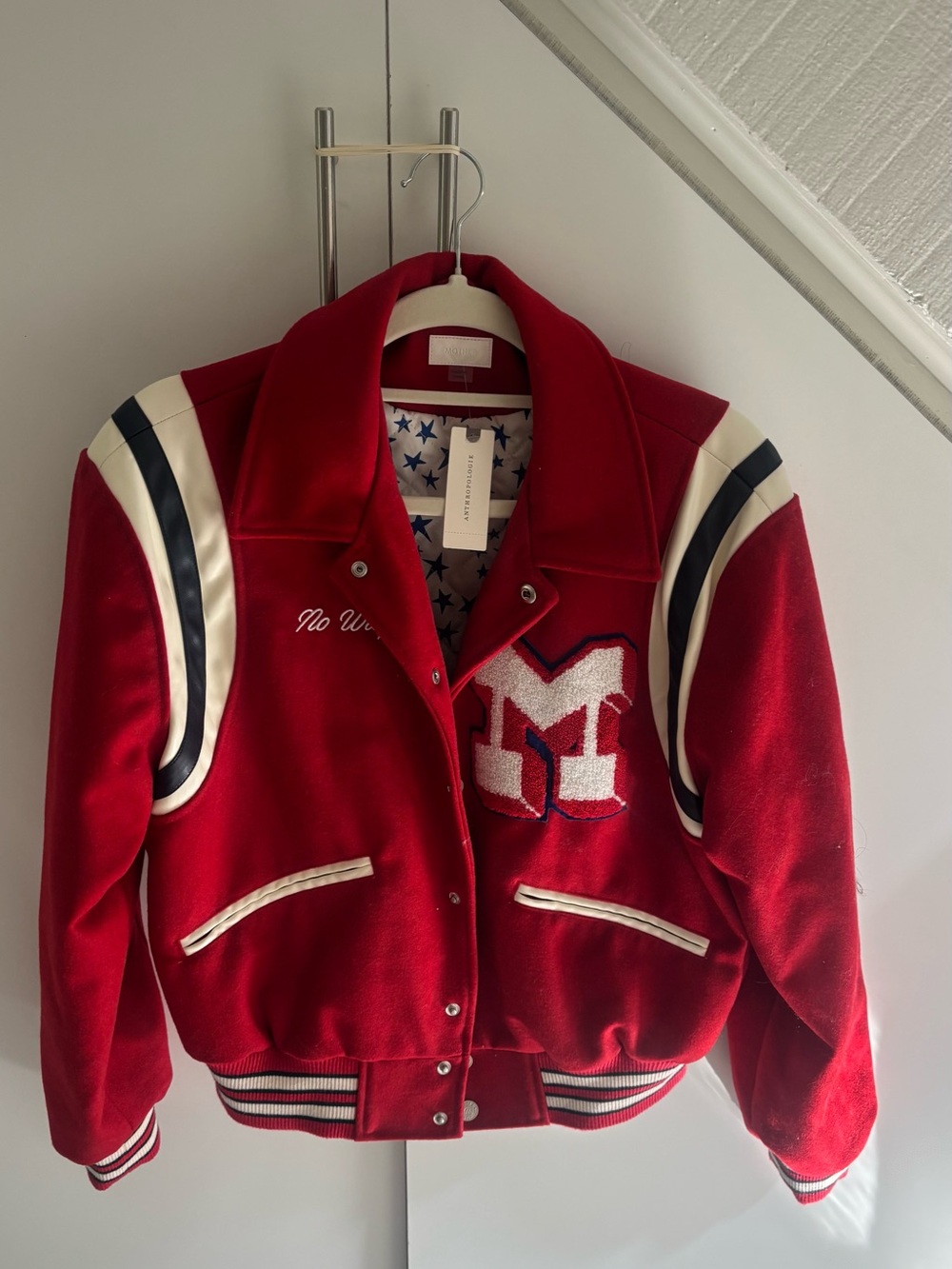 MOTHER The Team Spirit Wool Blend Jacket in Sidelines NWT Small - Picture 3 of 8